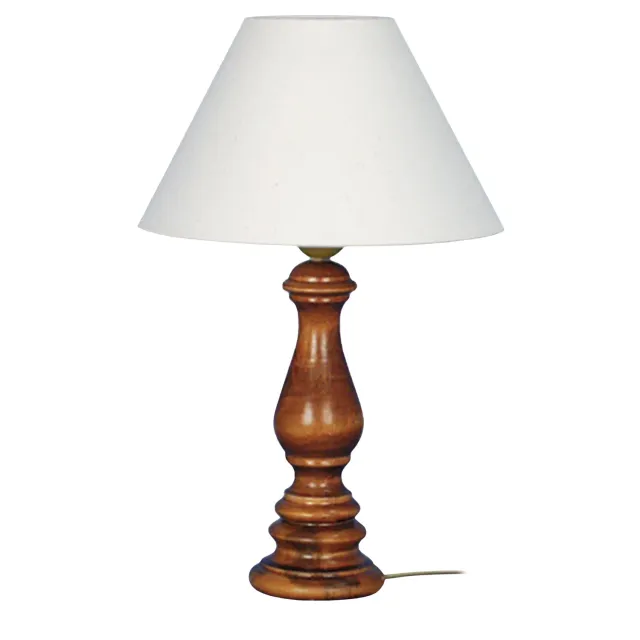 Tosel Juliette lampada comodino legno ecrù