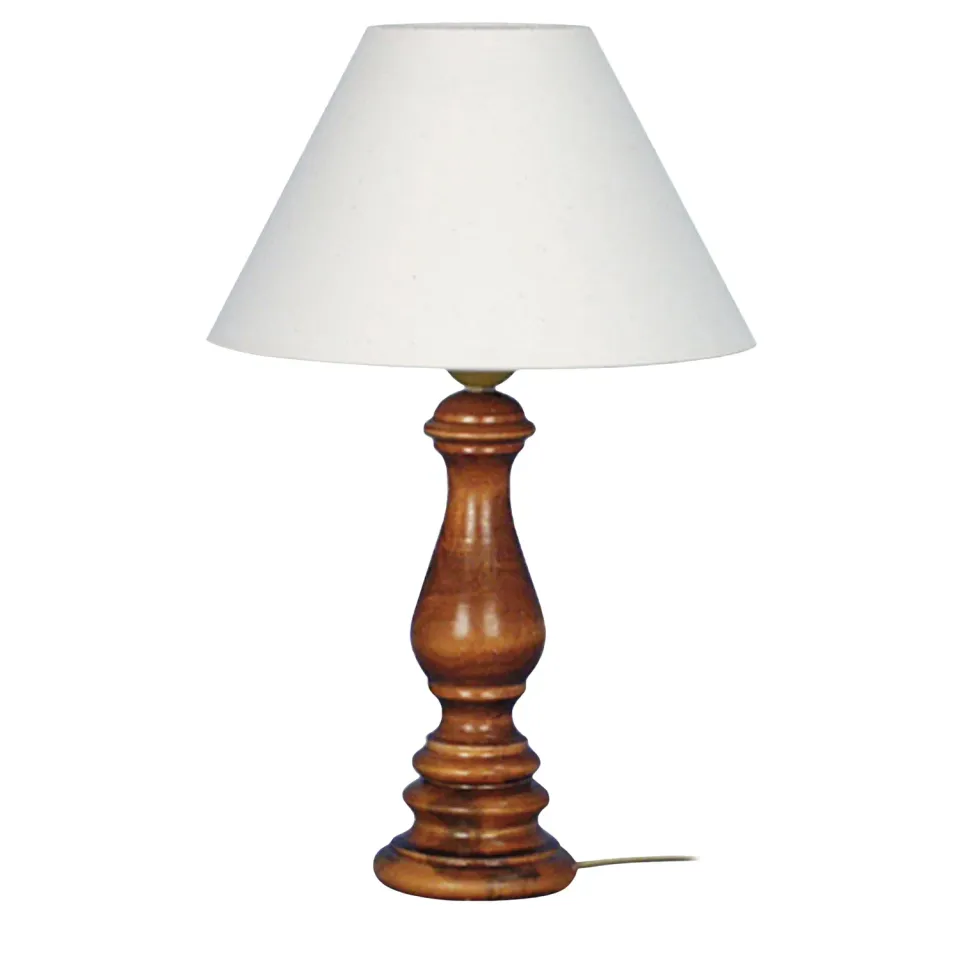 Tosel Juliette lampada comodino legno ecrù