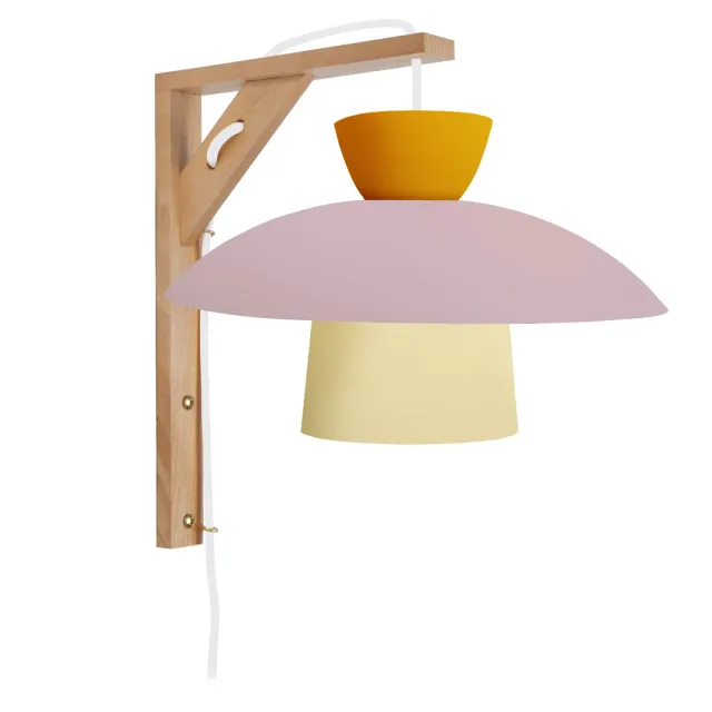Tosel Juvel Fridda applique legno rosa 24x30 cm E14