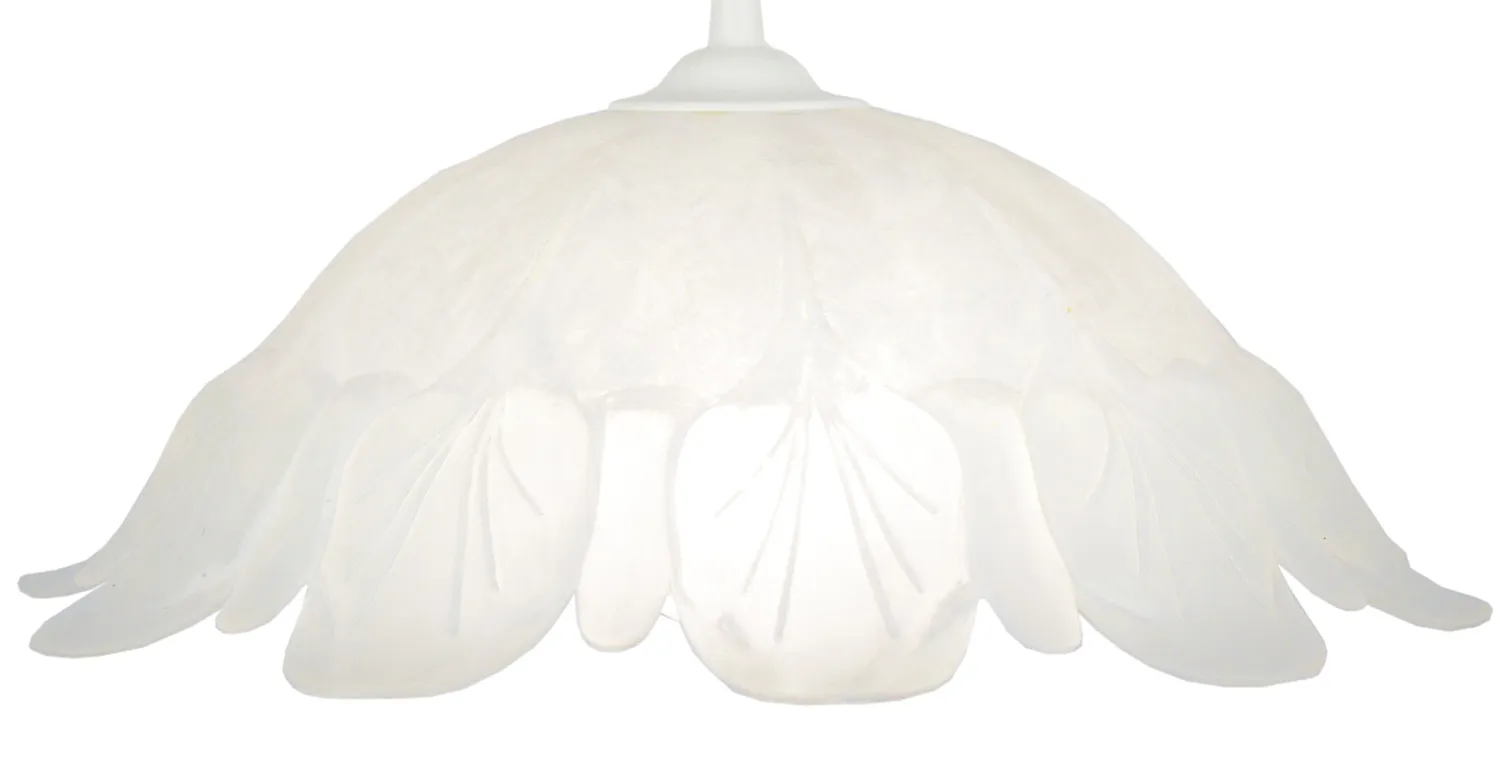 Tosel Jasmin sospensione vetro bianca 35x100cm E27