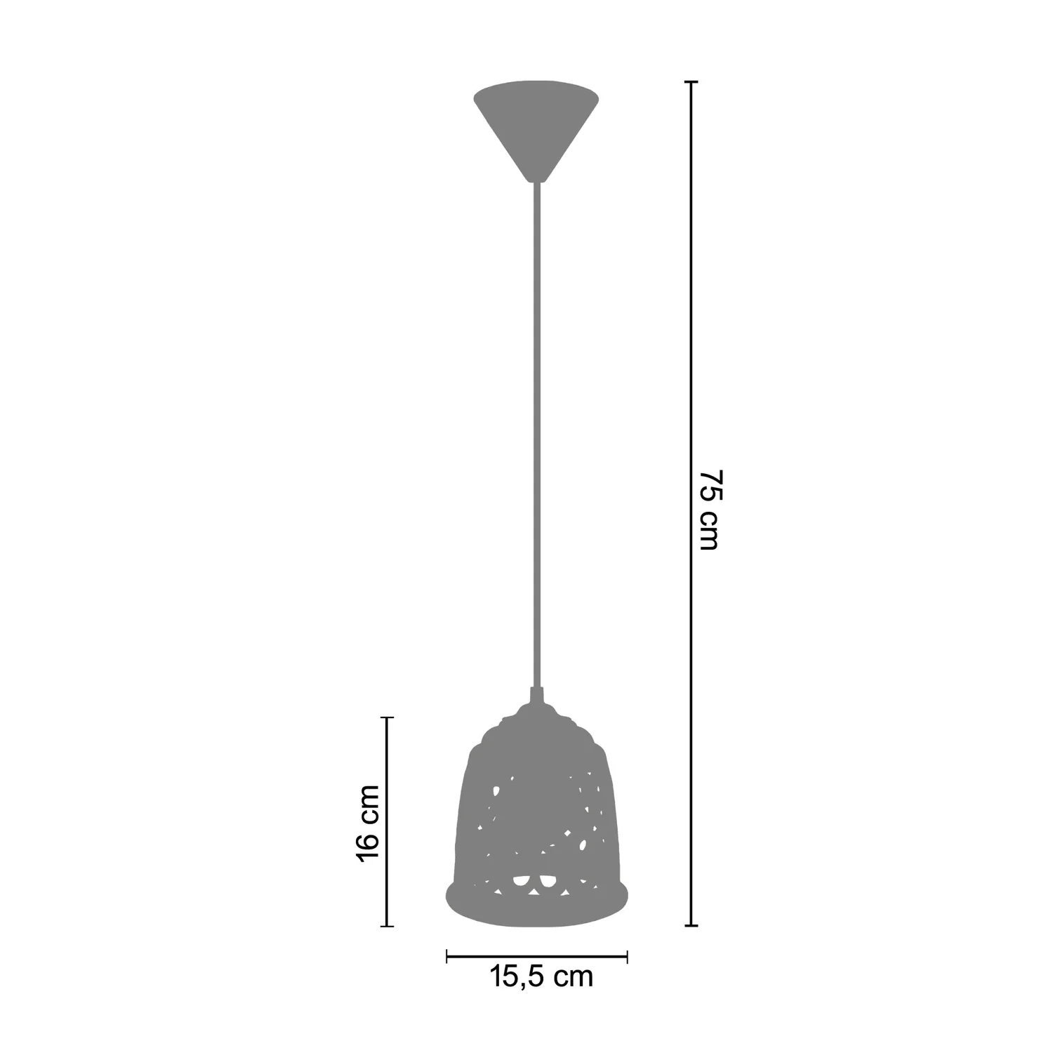 Tosel Loulé sospensione ceramica rossa 15,5 cm