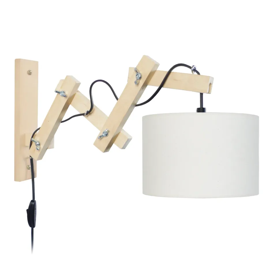 Tosel Pilori applique legno ecrù braccio oscillante