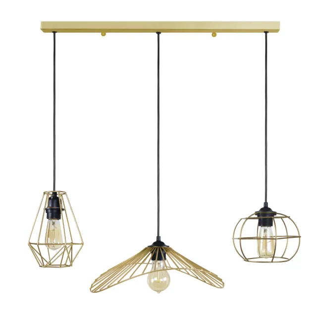 Tosel Olympia Lady Villepot lampadario barra 90 cm bianco 3xE27