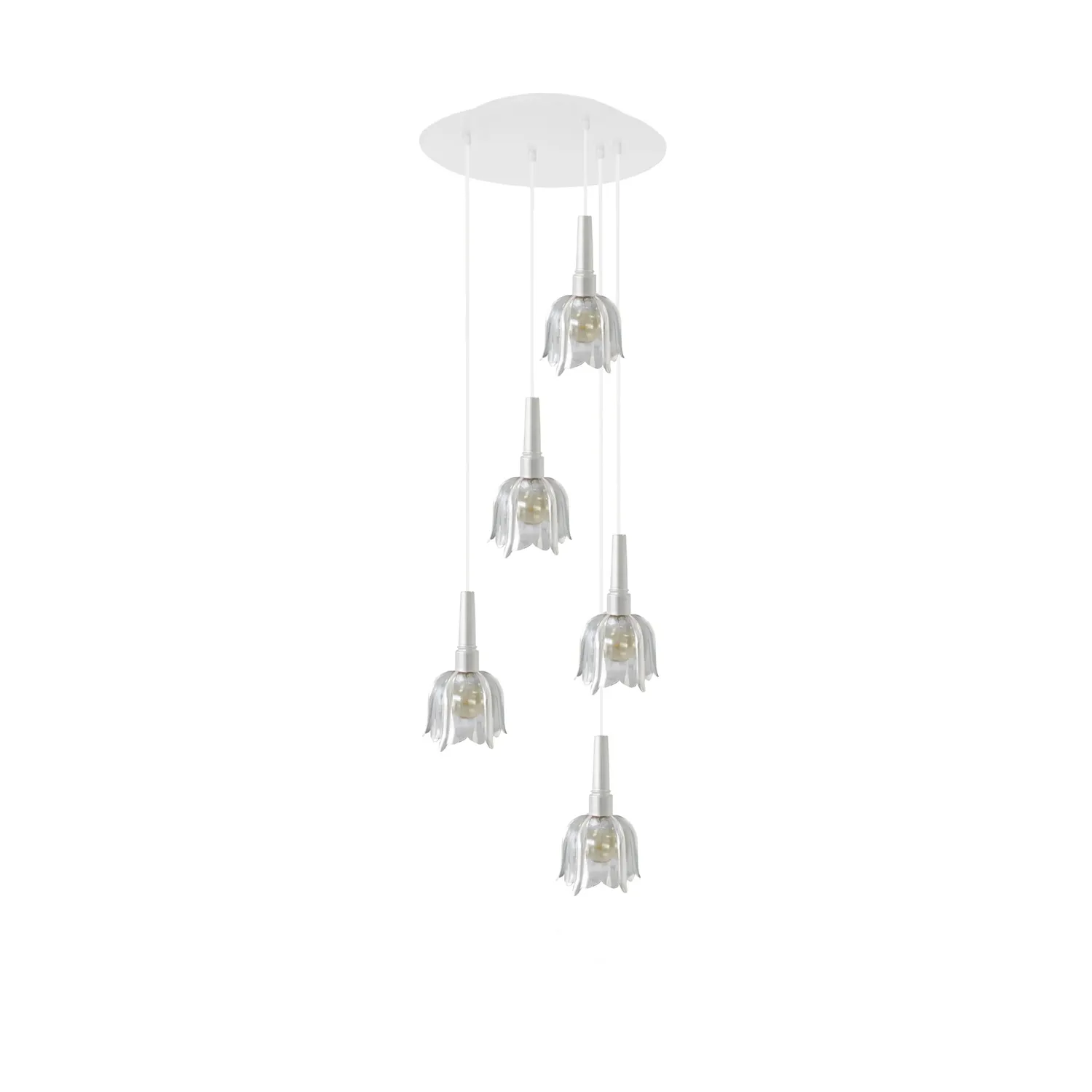 Tosel Caribi lampadario 40 cm nero 5 luci vetro