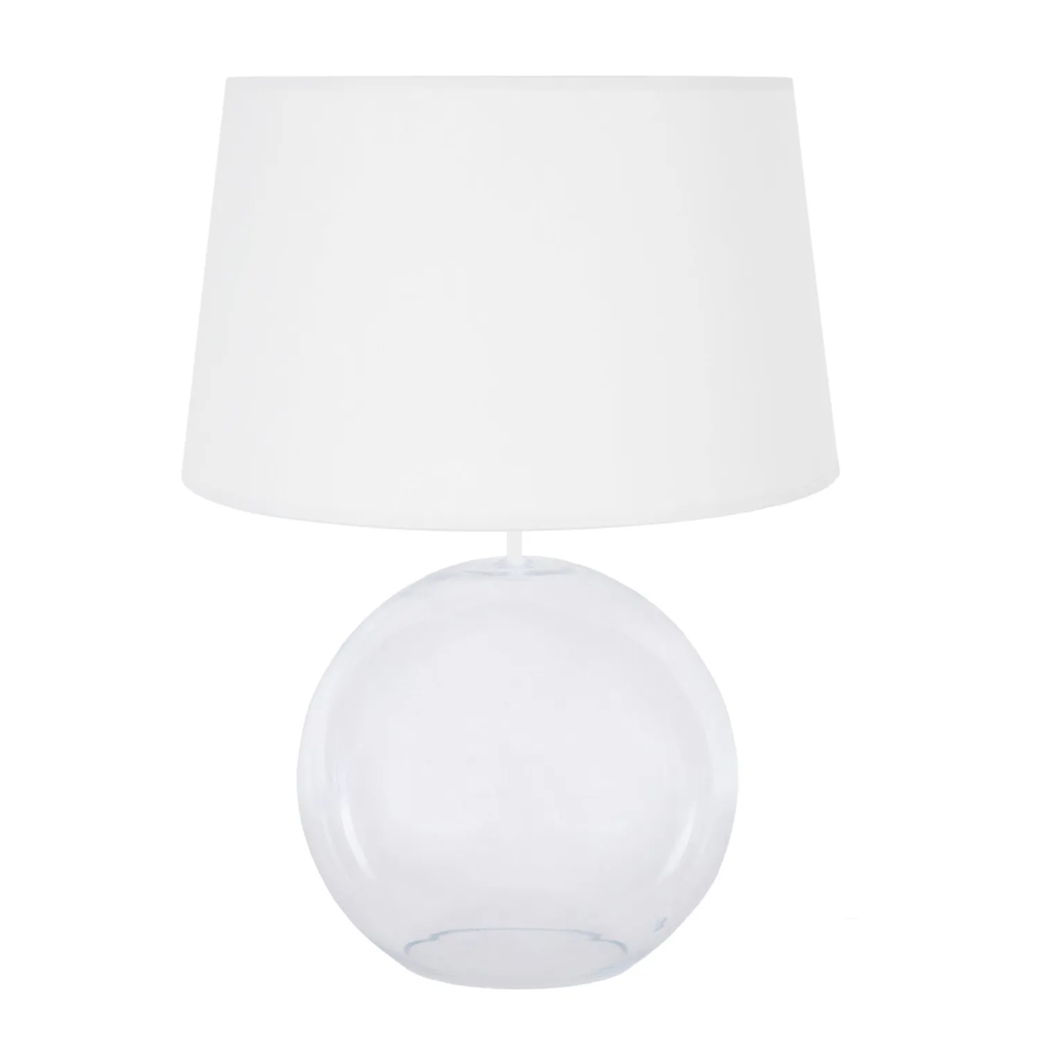 Tosel Bullé lampada da tavolo vetro 30 cm bianca
