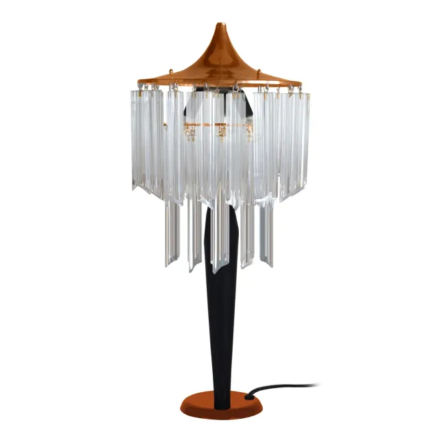 Tosel Leipzig lampada da tavolo cromo 36x60cm vetro