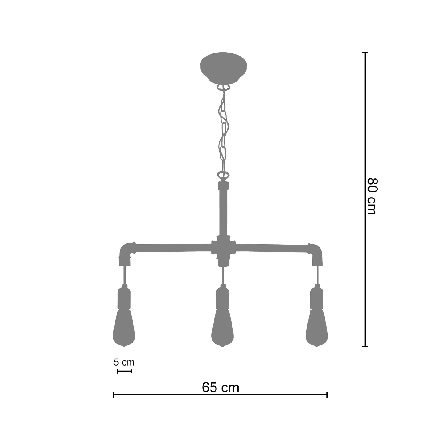 Tosel Hydraulik B lampadario nero 65 cm metallo