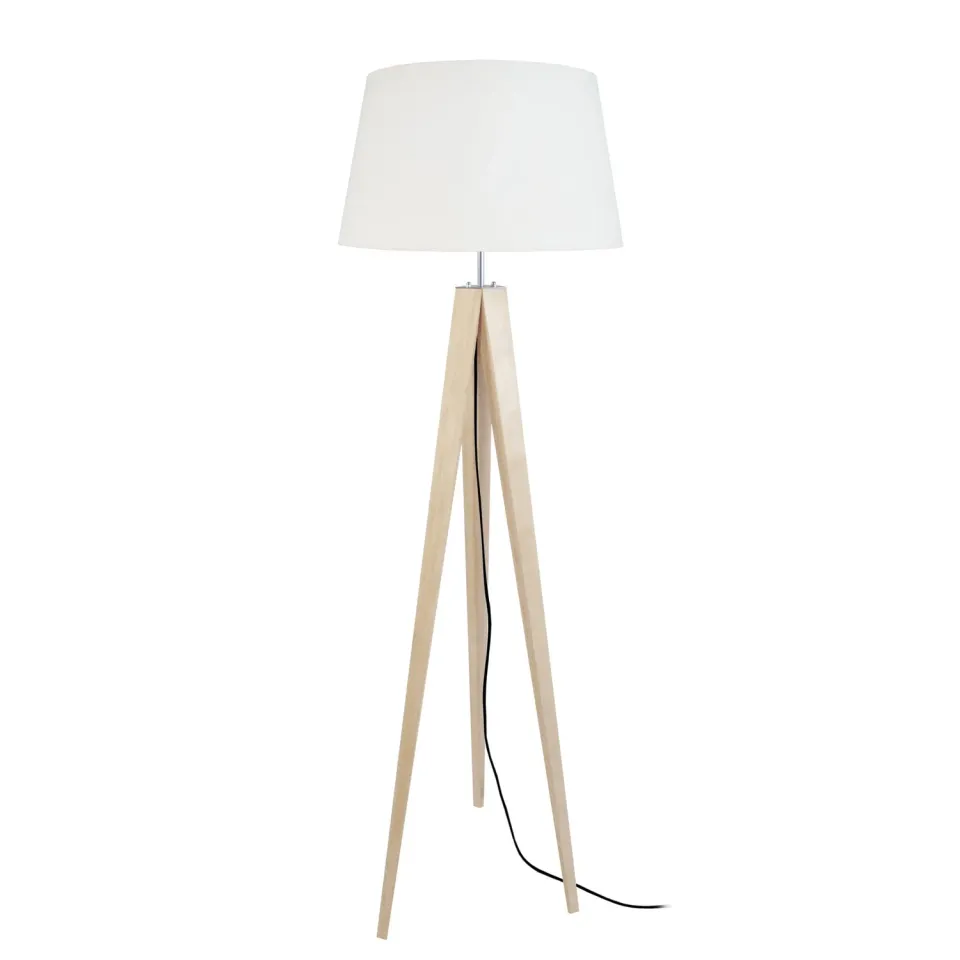 Tosel Idun D40 piantana treppiede naturale ecrù E27