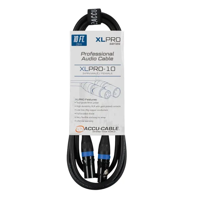 American DJ XLPRO-10 Accu-Cable cavo XLR 3 m
