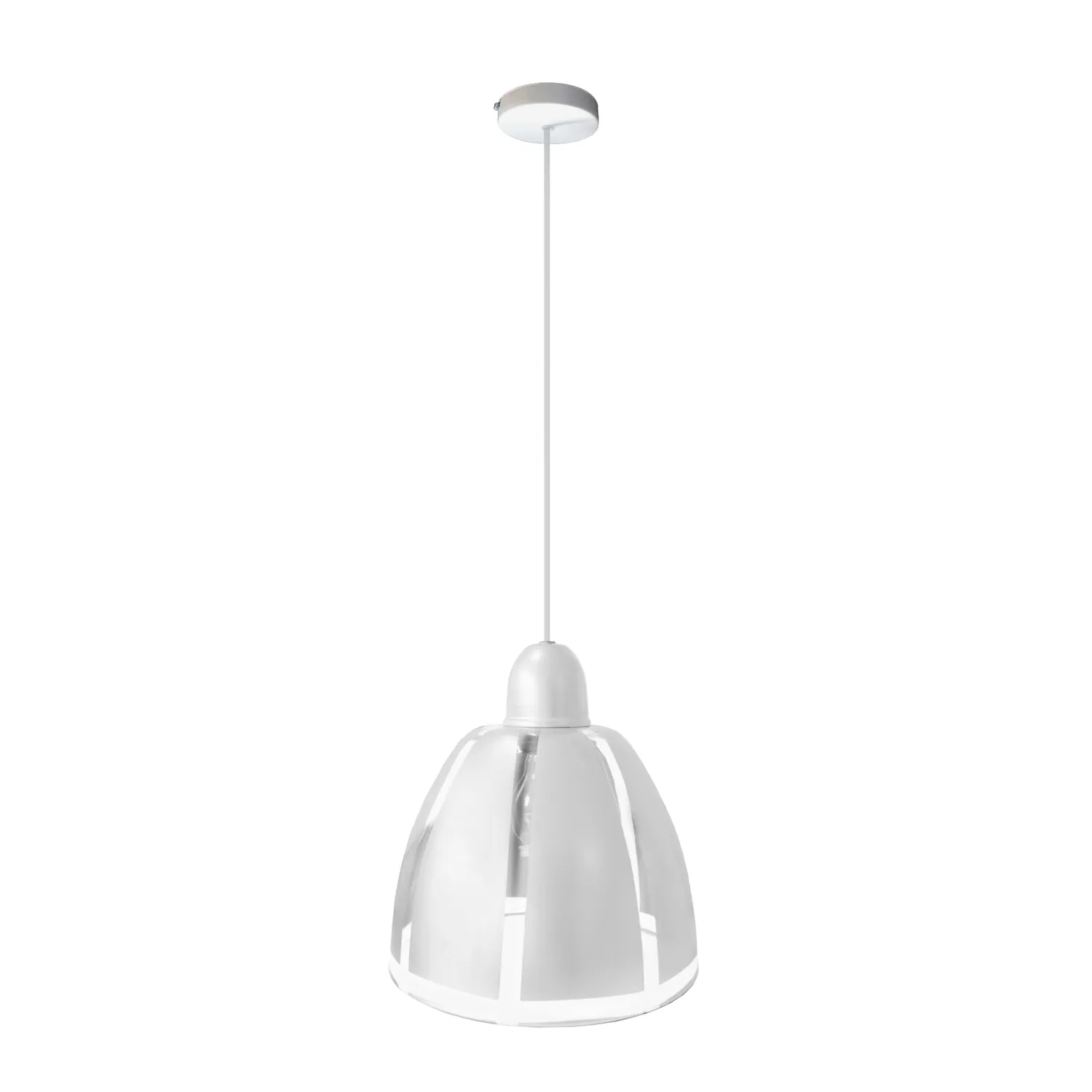 Tosel Ancona sospensione vetro bianco 29cm E27 dimmerabile