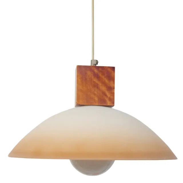 Tosel Poutres sospensione vetro legno crema 38cm E27