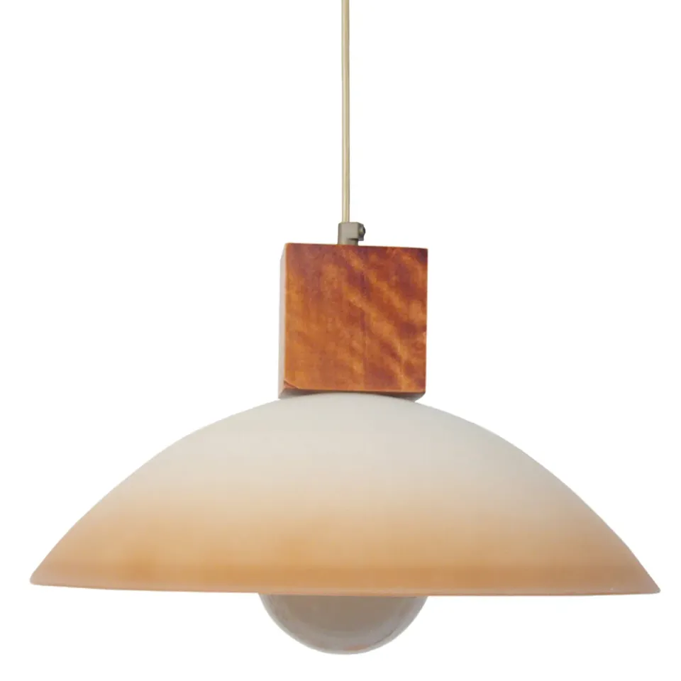 Tosel Poutres sospensione vetro legno crema 38cm E27