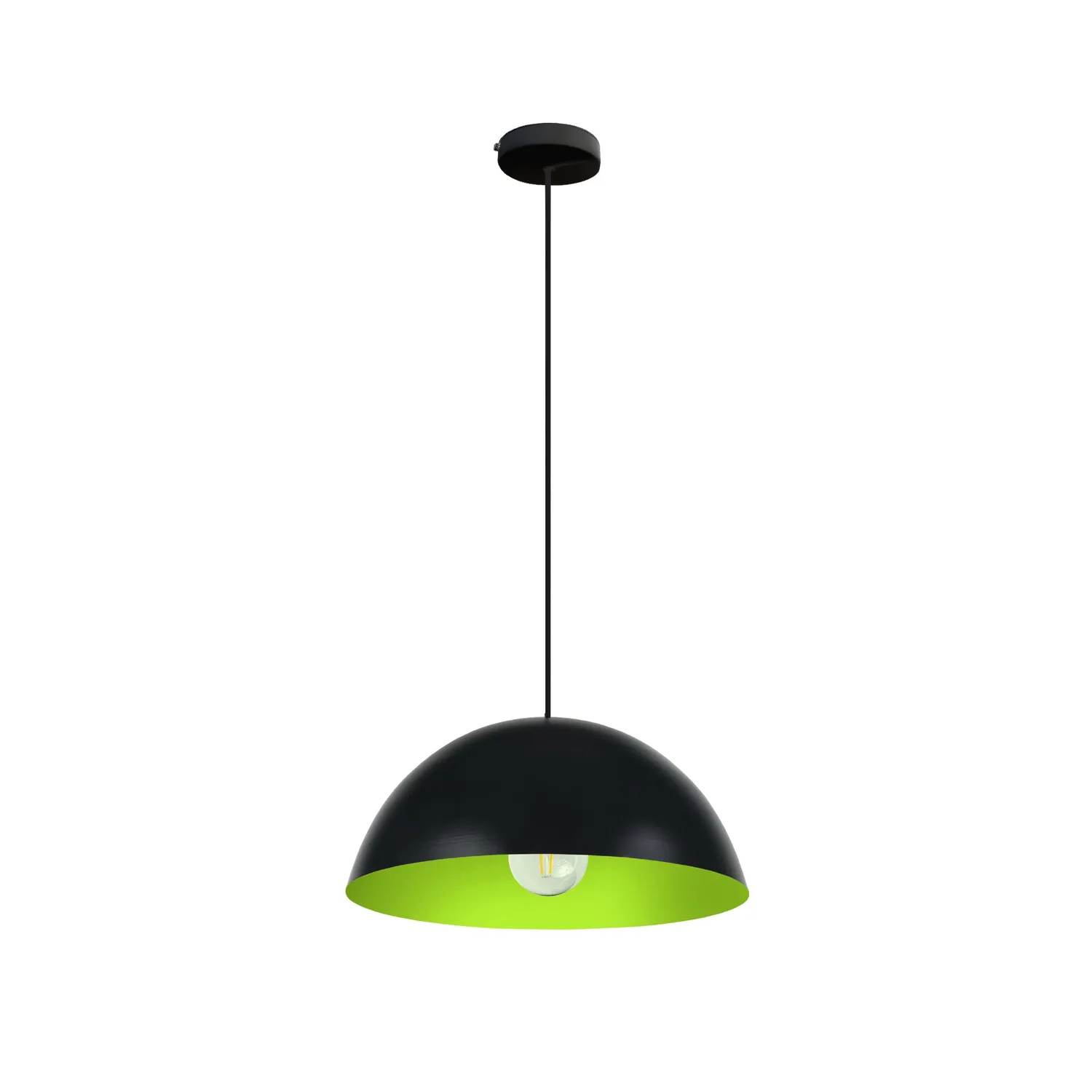 Tosel Demi Boule Sospensione 42x100 cm Nero Arancio