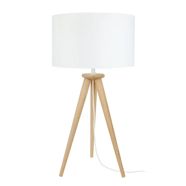 Tosel Arhus lampada tavolo treppiede bianco 54cm E27