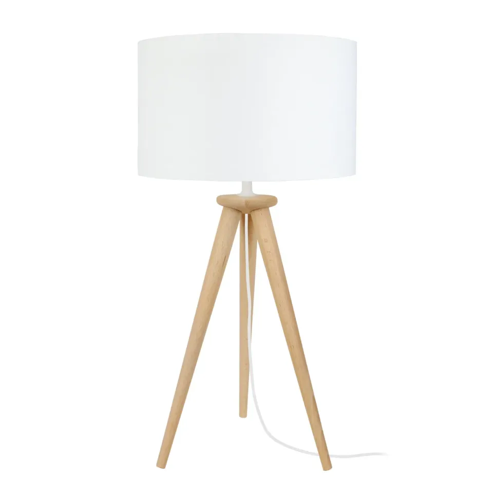 Tosel Arhus lampada tavolo treppiede bianco 54cm E27