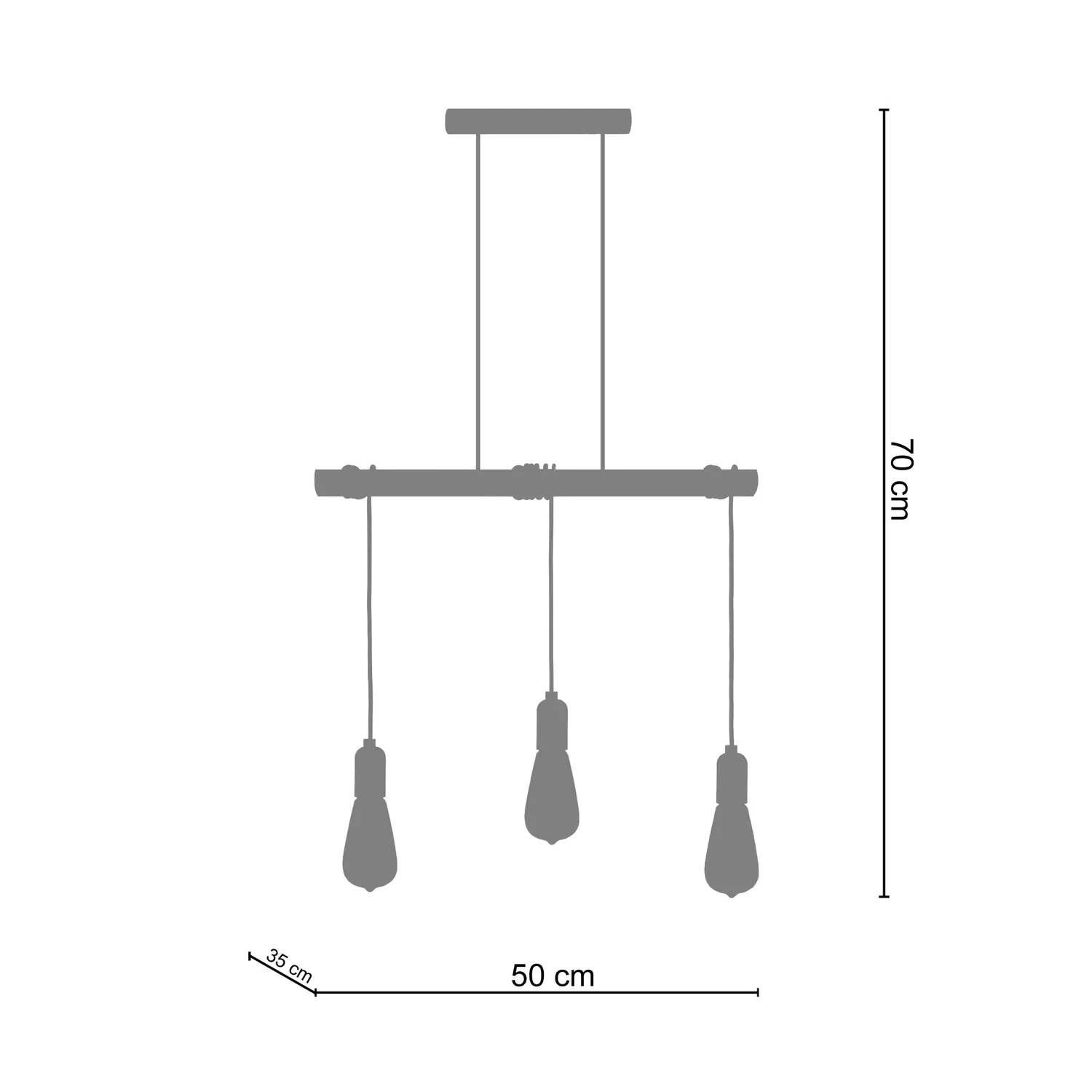 Tosel BROOKLYN lampadario legno naturale 50x180 cm