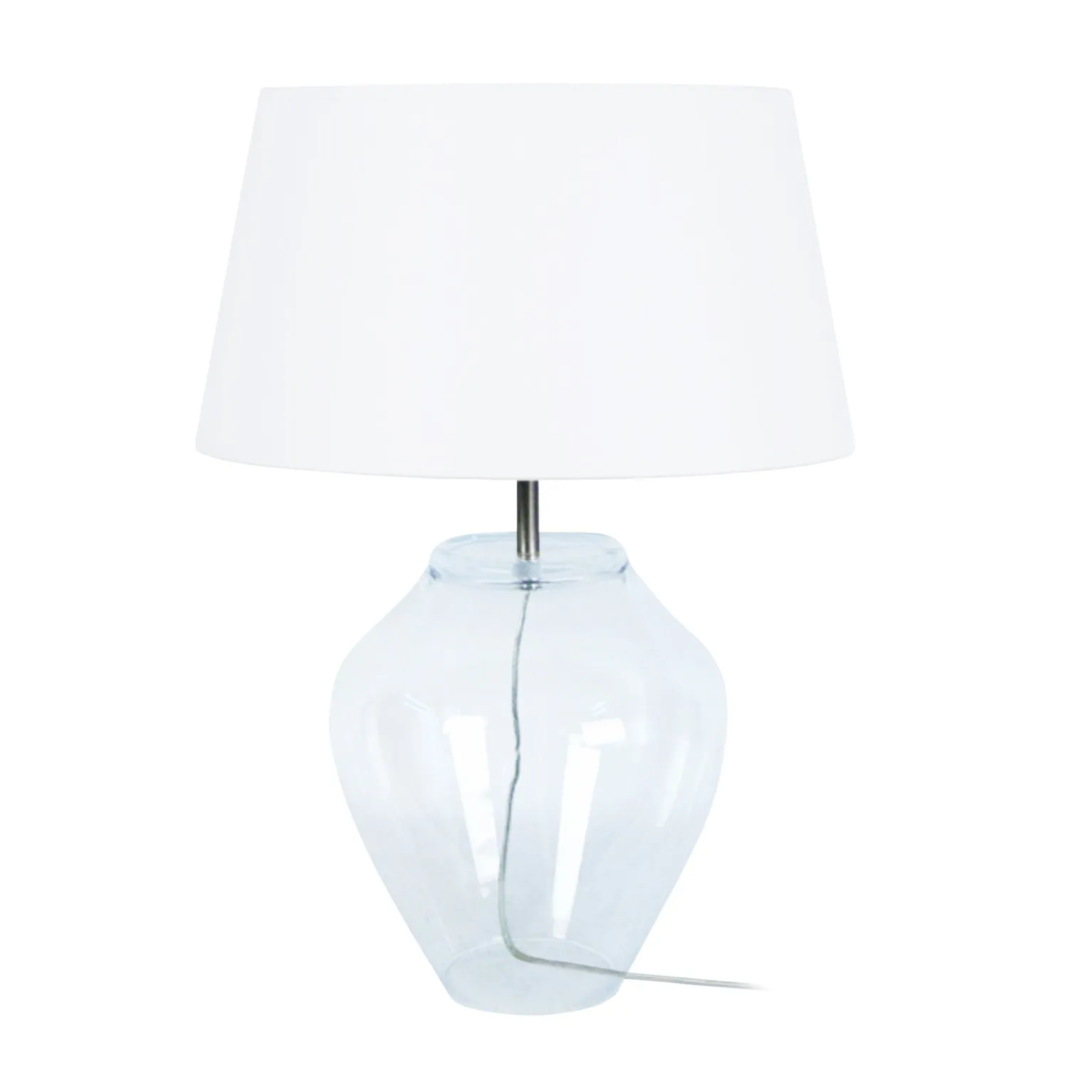 Tosel Vase lampada tavolo vetro trasparente bianca