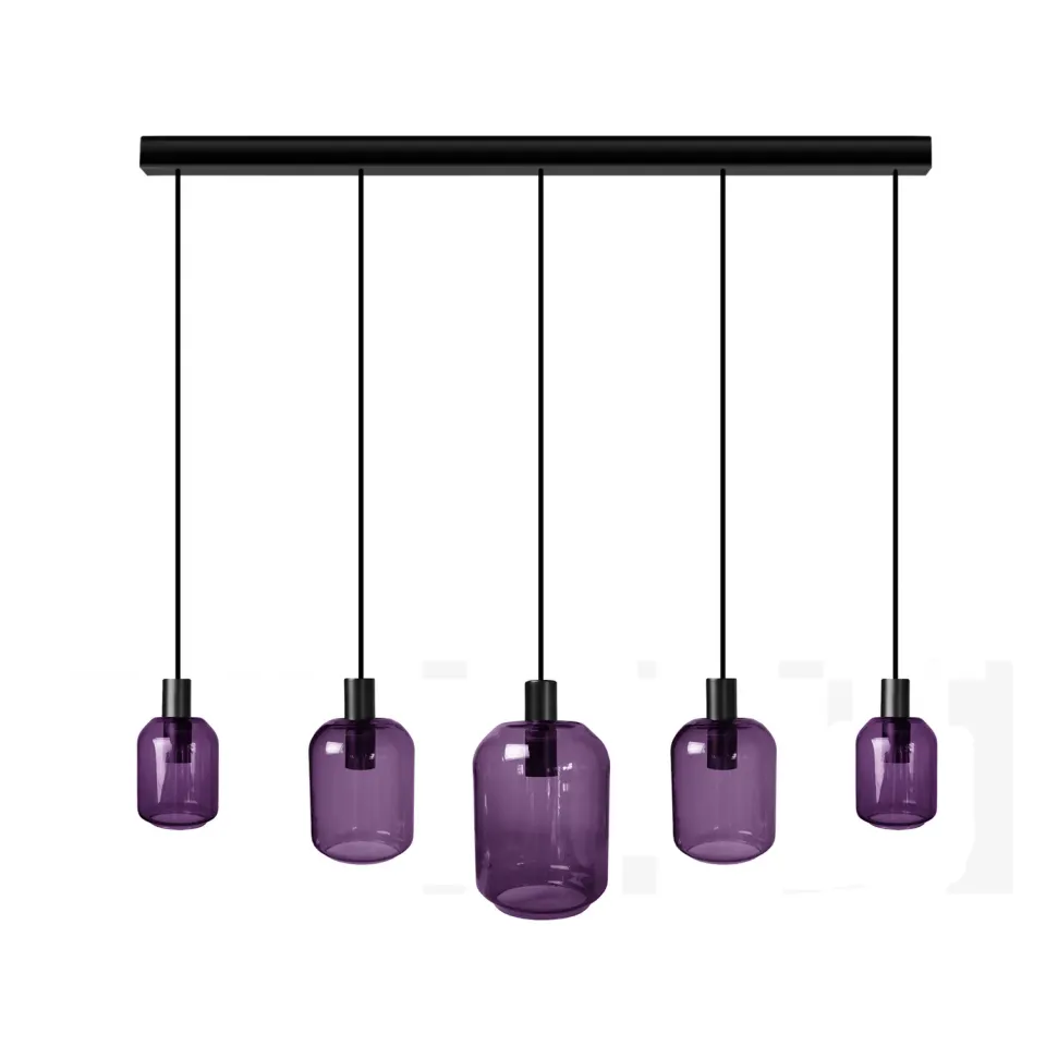 Tosel Svalbard Small lampadario barra nero trasparente