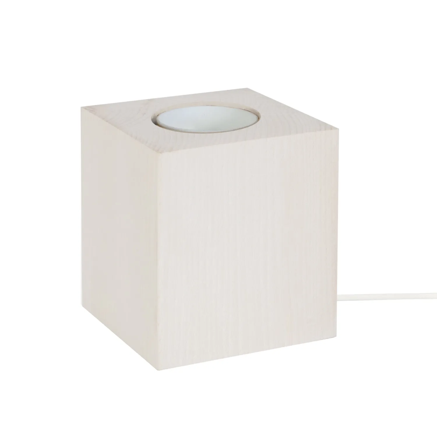 Tosel Cube base lampada legno naturale 8 cm E27
