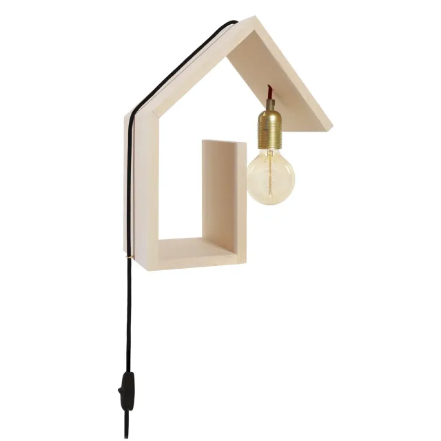 Tosel Cottage G applique legno con mensola 29x36 cm