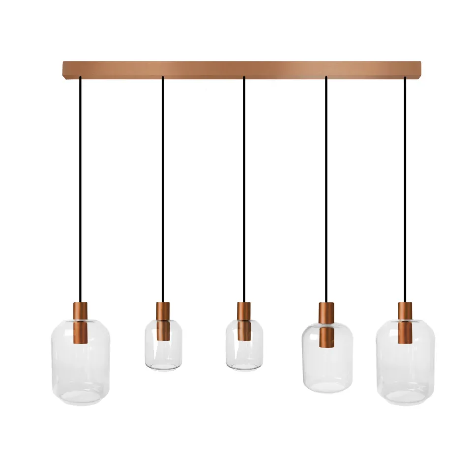 Tosel Svalbard Small lampadario rame trasparente 5 luci