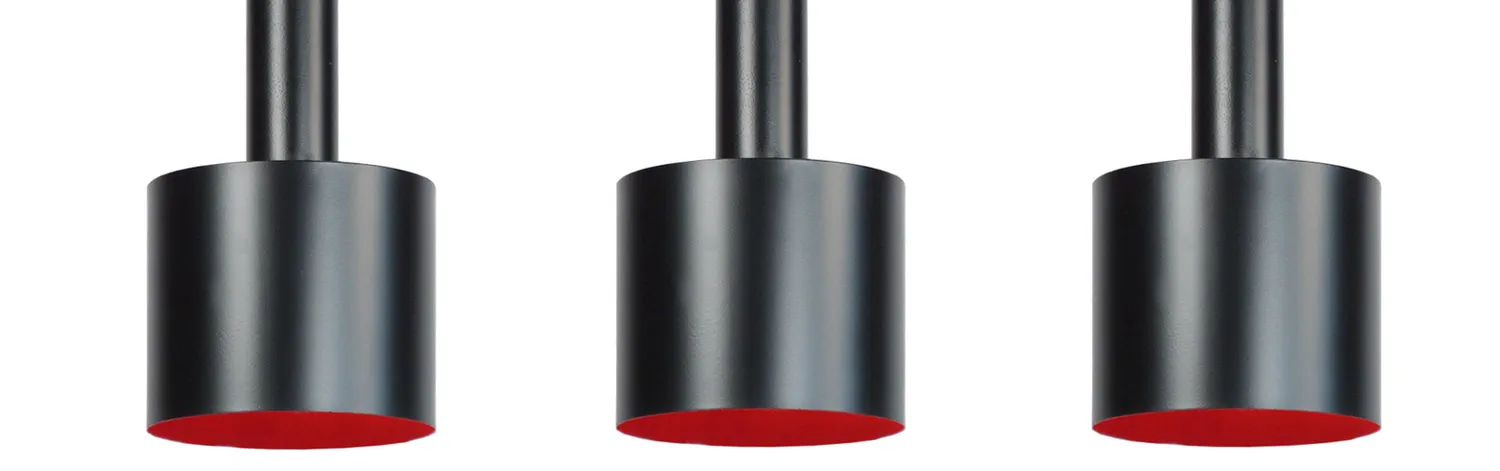 Tosel Knudsen lampadario 70 cm nero alluminio 3 luci