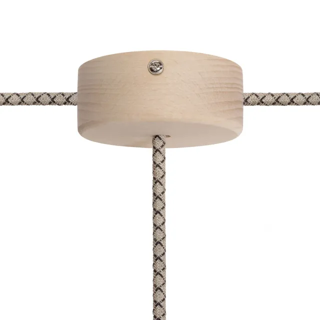 Creative Cables Mini rosone legno 3 fori neutro
