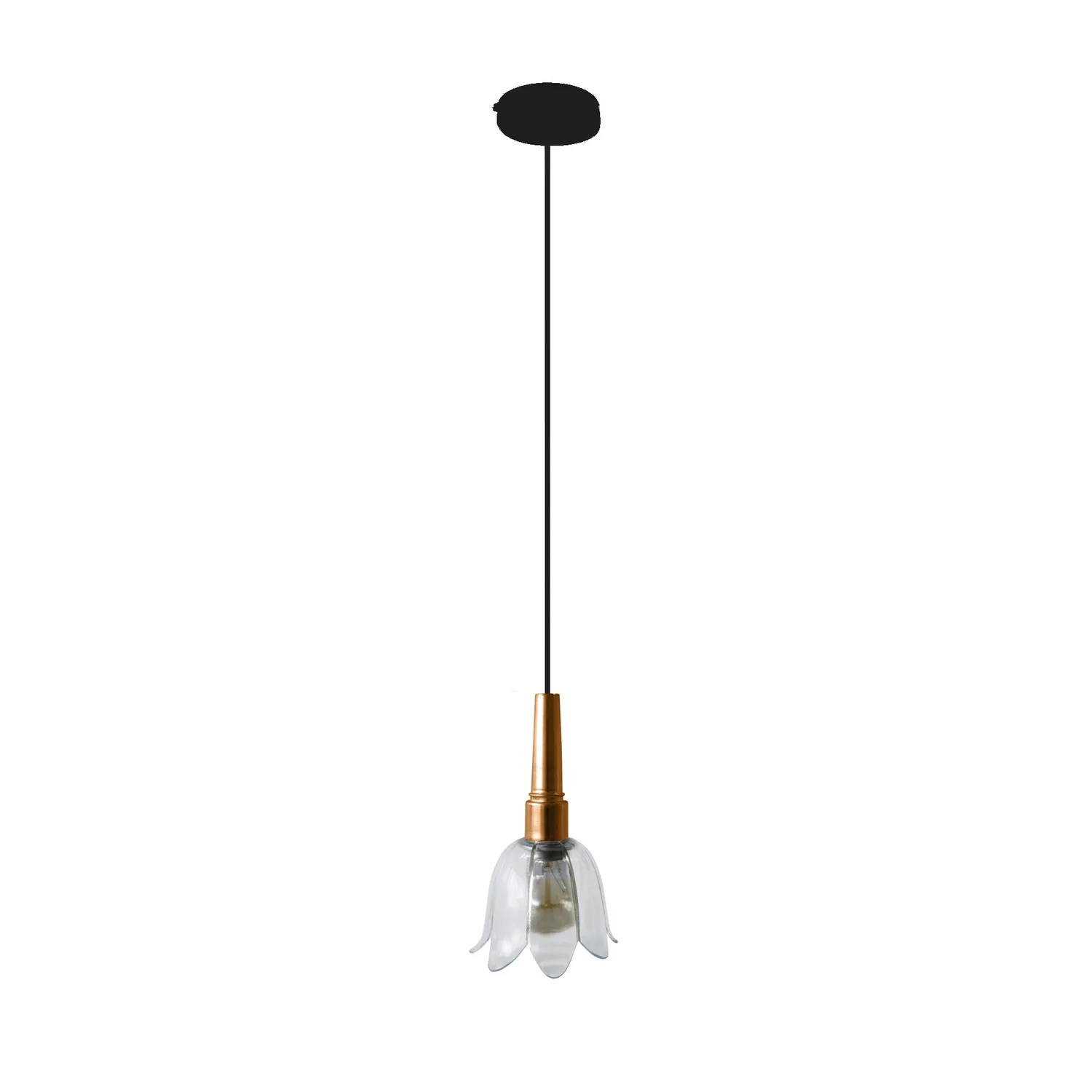 Tosel Cardito sospensione vetro 16x85cm oro