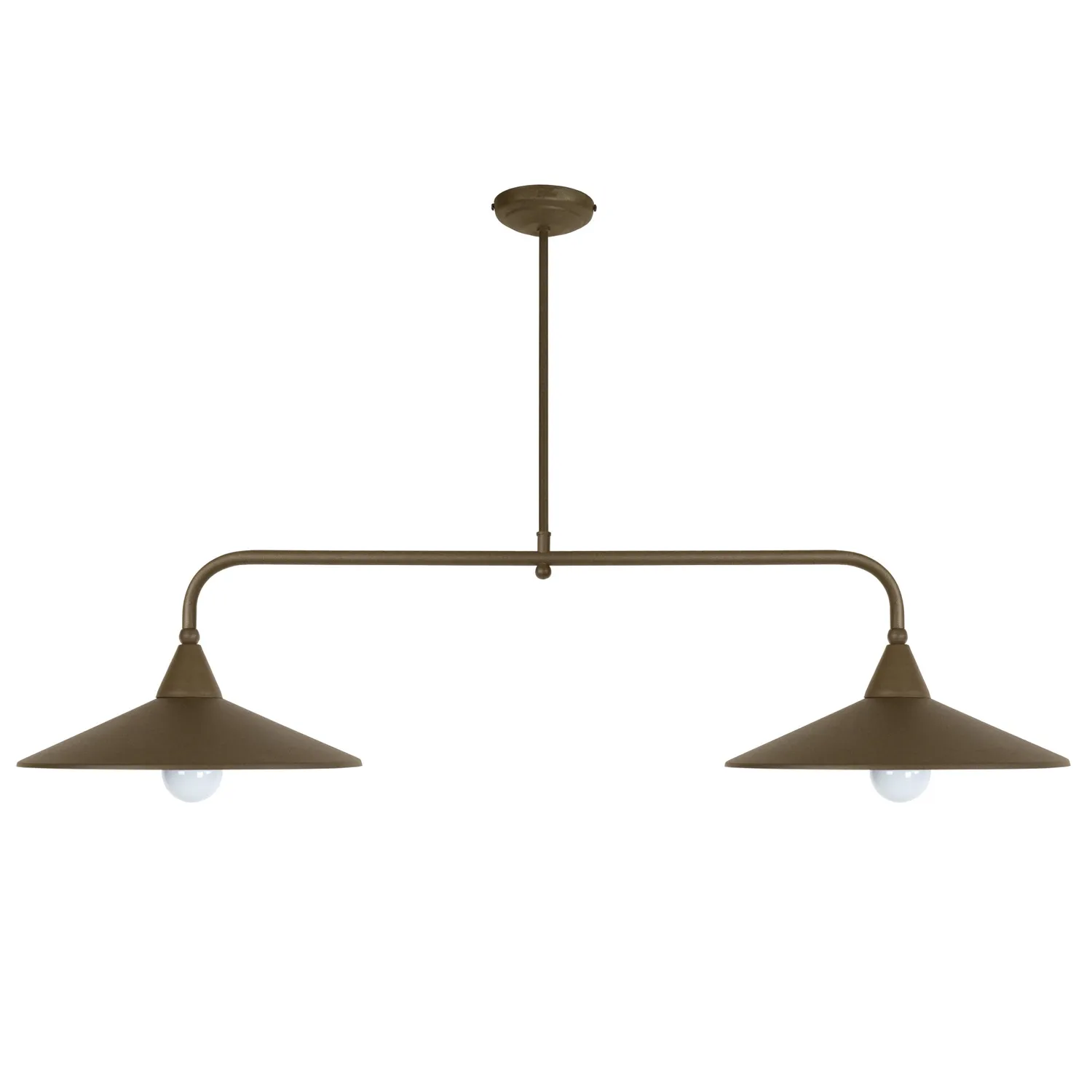 Tosel Tombante lampadario barra marrone 90x70 cm 2 luci