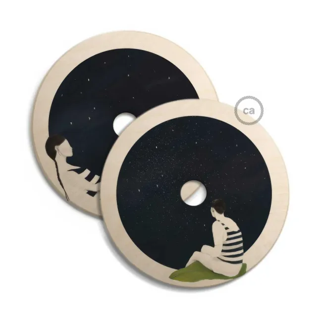 Creative Cables UFO Chiara Fuca paralume legno 33 cm bifacciale