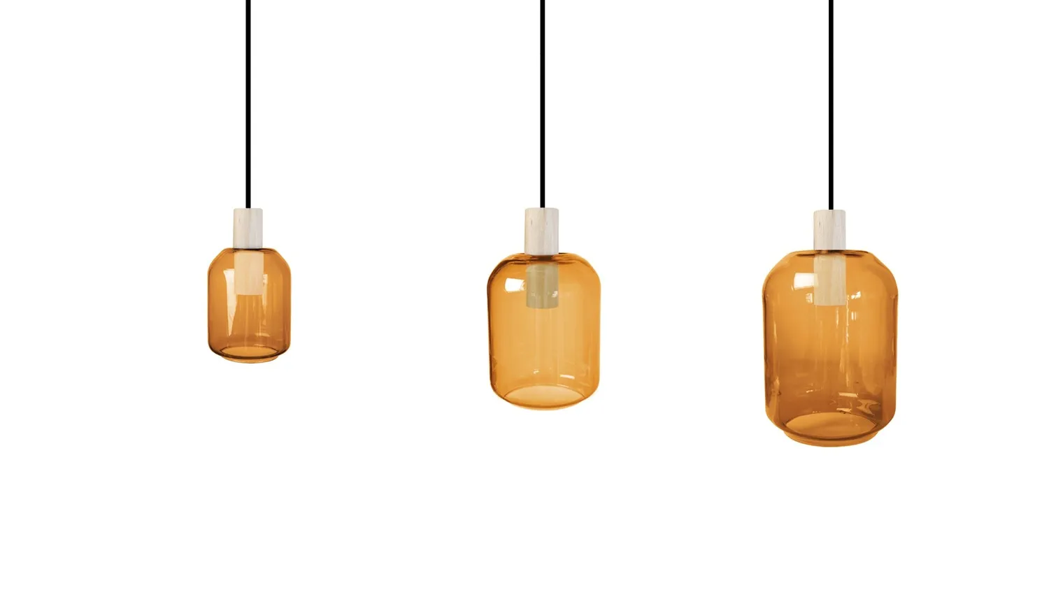 Tosel Svalbard Small lampadario legno trasparente 70cm E27