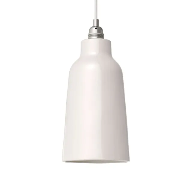 Creative Cables Materia Bottiglia paralume ceramica bianco lucido