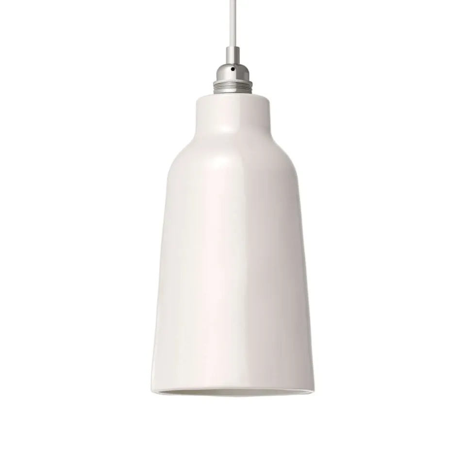 Creative Cables Materia Bottiglia paralume ceramica bianco lucido