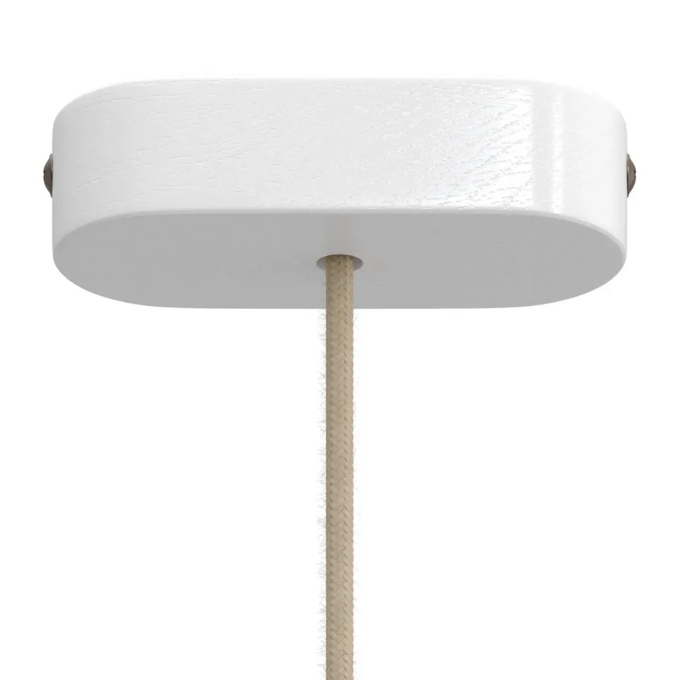 Creative Cables rosone ovale legno bianco 120 mm