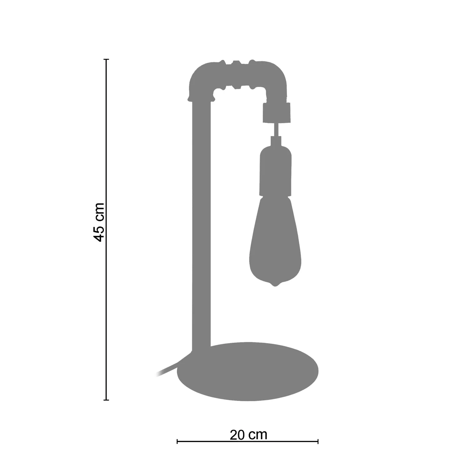 Tosel Hydraulik lampada da tavolo nero rame 18x45cm