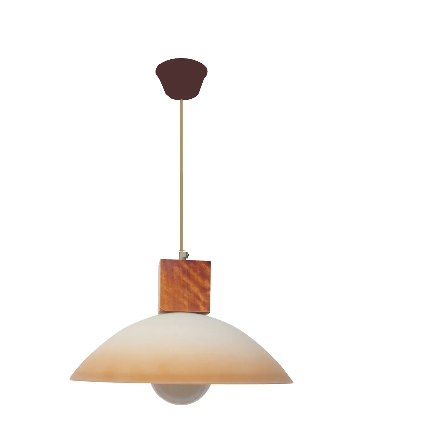 Tosel Poutres sospensione vetro legno crema 38cm E27