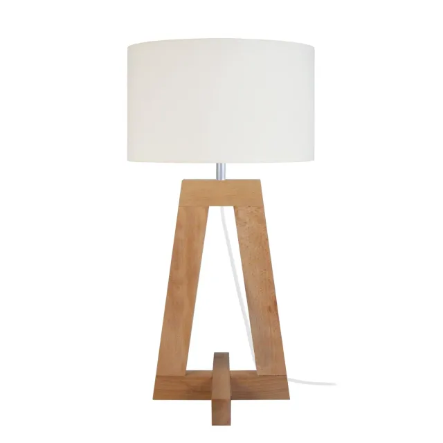 Tosel Vili A lampada da tavolo naturale ecrù legno 25x54 cm