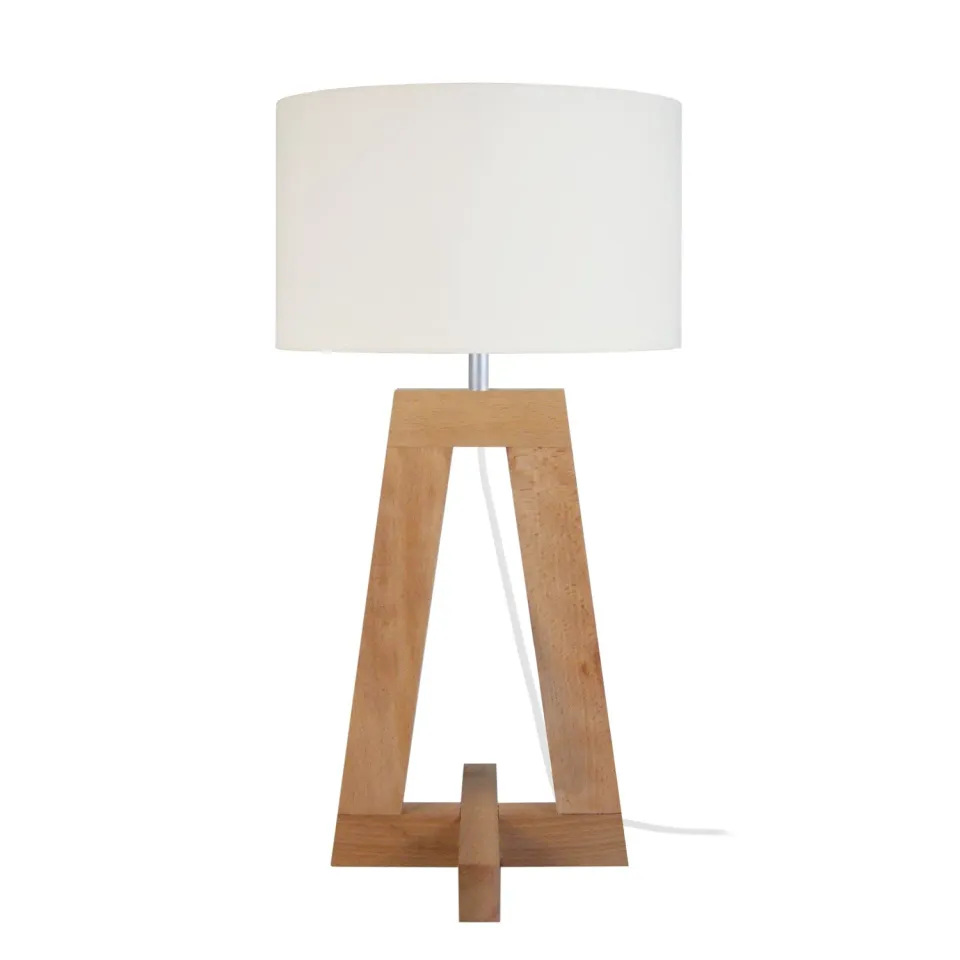 Tosel Vili A lampada da tavolo naturale ecrù legno 25x54 cm