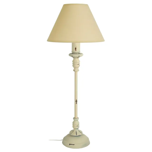 Tosel EVRY lampada tavolo bianca ecru 22x62 cm tessuto