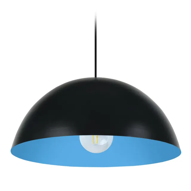 Tosel Demi Boule lampada a sospensione 30x100 cm nero-arancio metallo