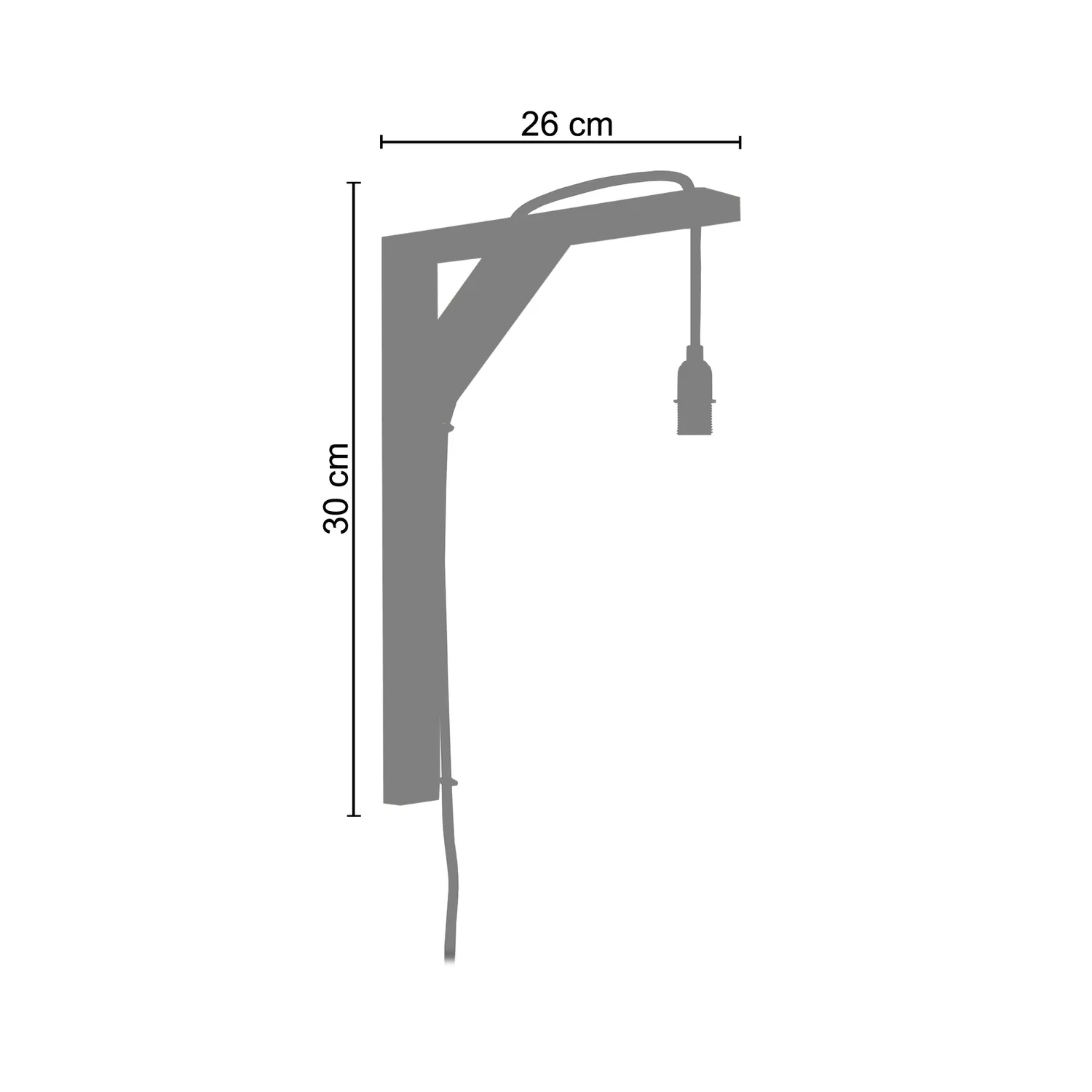 Tosel Équerre applique legno naturale 30 cm E14