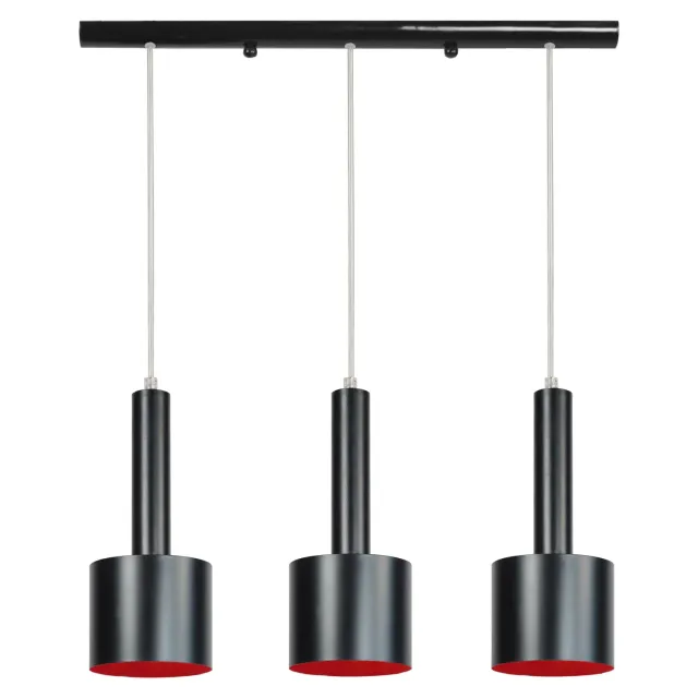 Tosel Knudsen lampadario 70 cm nero alluminio 3 luci