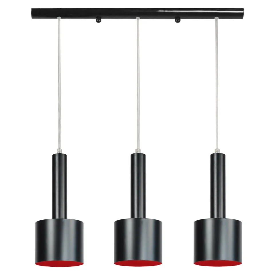 Tosel Knudsen lampadario 70 cm nero alluminio 3 luci