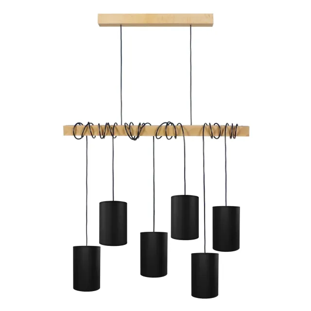 Tosel Harlem lampadario barra naturale 6 luci