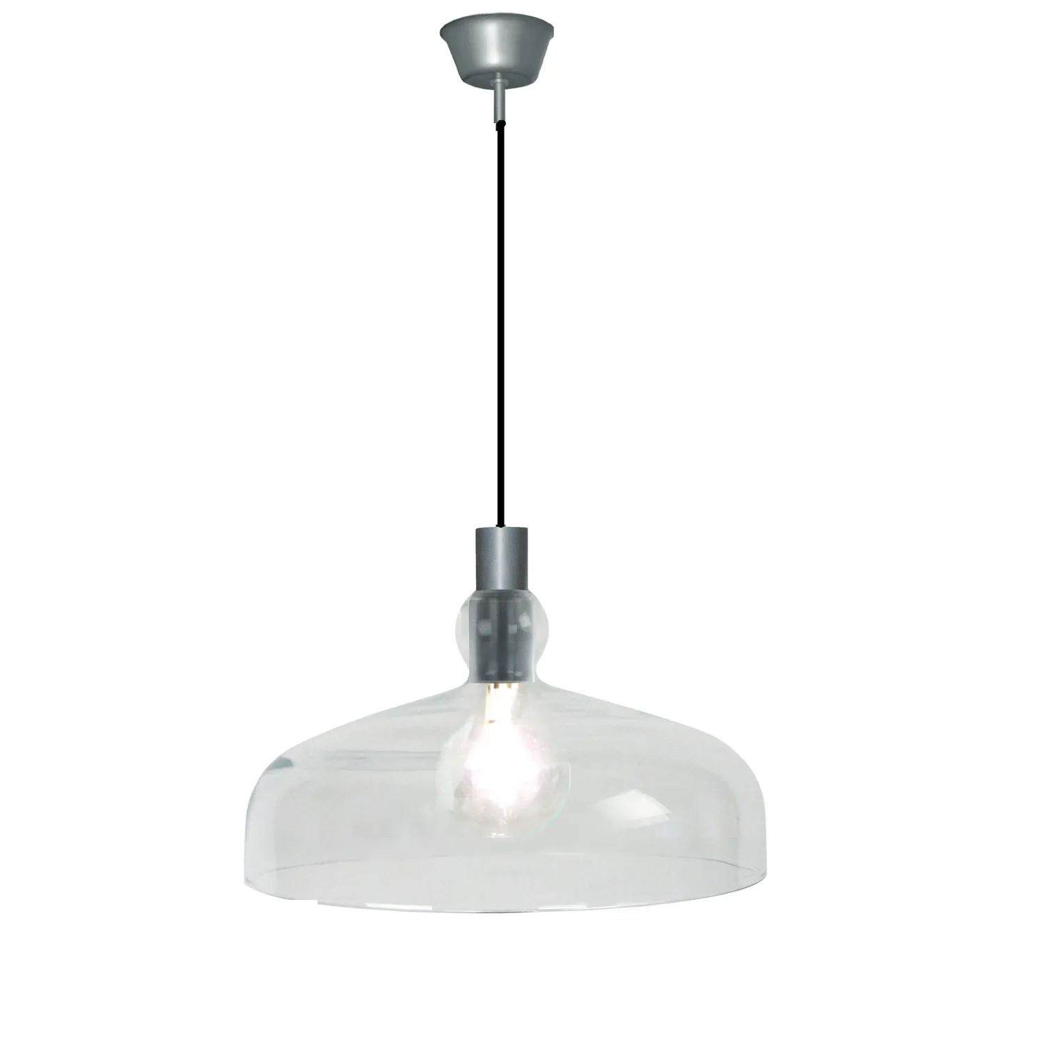 Tosel Testo lampadario a sospensione vetro 28x100 cm nero