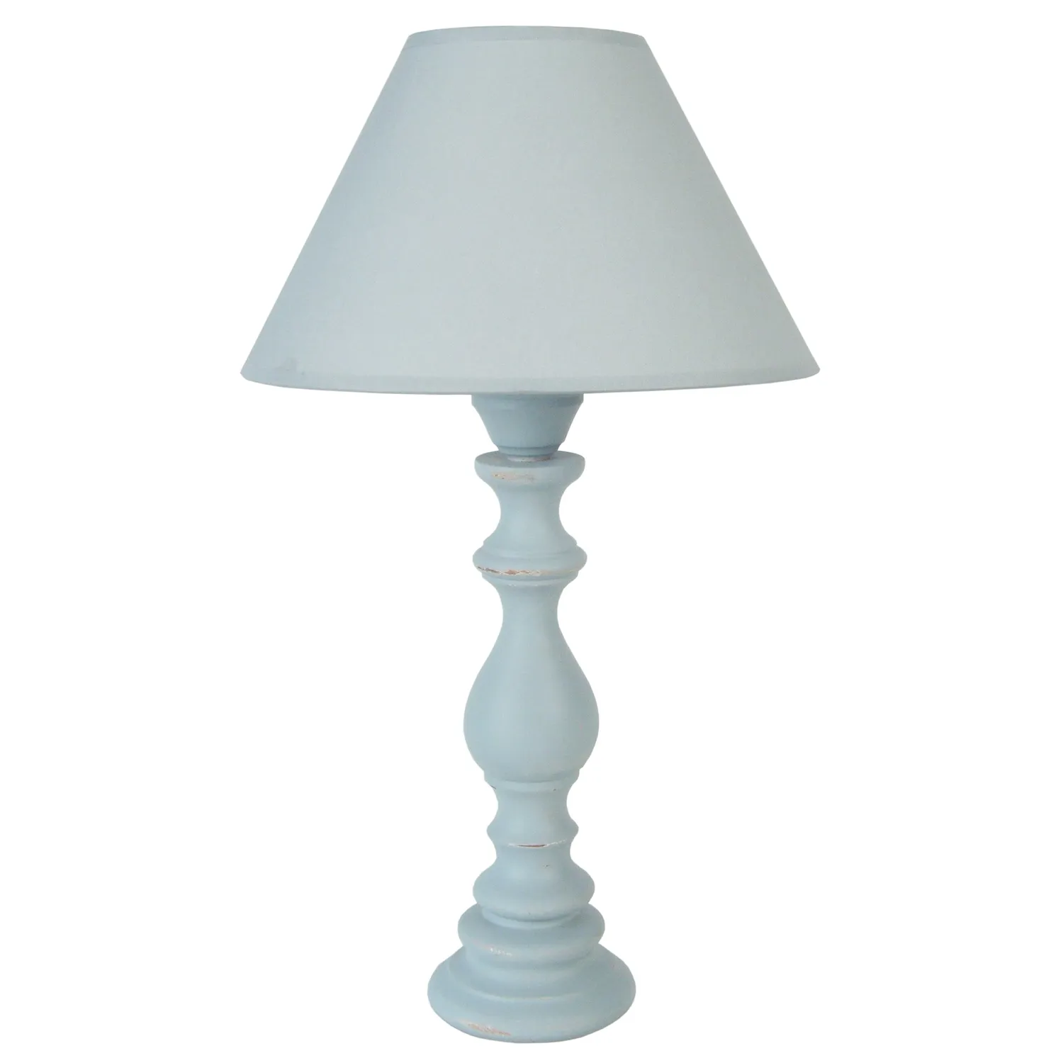 Tosel Bagnolet lampada tavolo colonna legno bianca