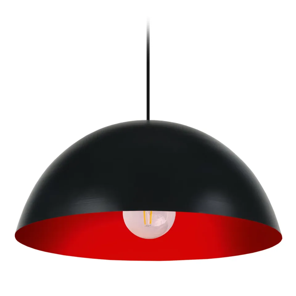 Tosel Demi Boule 35 sospensione 35 cm nero arancio