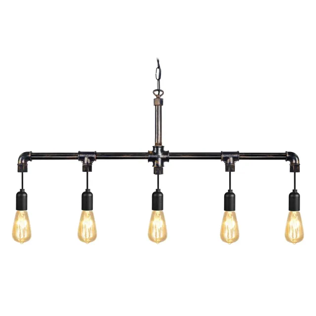 Tosel Hydraulik B Lampadario Barra Nero 5 Luci E27