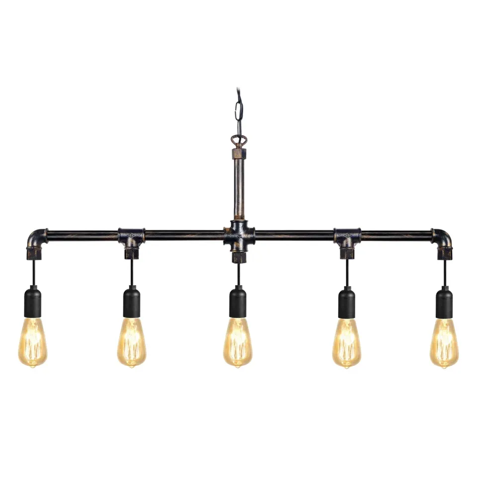 Tosel Hydraulik B Lampadario Barra Nero 5 Luci E27