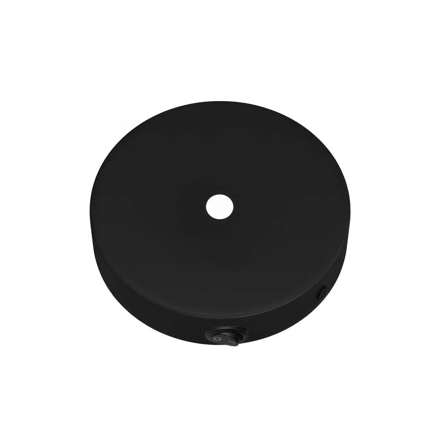 Creative Cables Mini rosone soffitto metallo nero con interruttore
